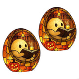 New 2Pcs Halloween Ghostly Book Lamp With Warm LED Light For Bedroom Living Room Office Desk Halloween Party Decoration