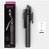 Selfie stick tripod, anti shake and retractable phone holder, portable travel Bluetooth live streaming camera tool