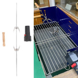 Rotisserie Grill Kit with Electric Motor Battery Powered Automatic Rotating Portable Rotisserie Kit for Camping BBQ