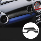 Trim Sticker Real Carbon Fiber Decorative Cover For Car Central Control Instrument Panel For MINI R55 R56 2007-2013 LHD