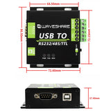 Industrial USB to RS232/RS485/TTL Converter - Isolated UART Serial Adapter with Bidirectional Communication