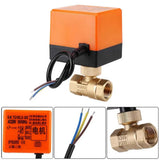 Electric ball valve AC 220V Brass Electric Motorized Ball Valve 3-wire 2-control 2-way NPT thread fan coil electric valve DN15