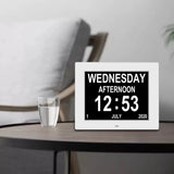 12 Alarms Digital LED Calendar Clock with Multi-Languages to display LED Digital Alarms Calendar for Elder Home Desk Wall