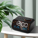Multi-function Alarm Clock with FM Radio Rechargeable LED Digital Clock with Temperature and Humidity Display Voice Activated