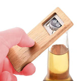 50pcs Wood Beer Bottle Opener Wooden Handle Steel Square Openers