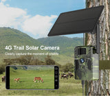 3MP 2K 4G Cellular Trail Camera Photo Traps with 7800mAh Solar Panel GPS Positioning UCon App Settings for Wildlife Security