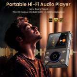 DSD Lossless Player 2.4 Inch LCD Screen Portable Music Player USB-C Charging Walkman Audio Player for Travel Commute Office
