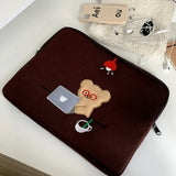 Cute Cartoon Bear Tablet Sleeve Bag Shockproof Soft Case Laptop Storage Bag Portable 11/13/15 Inch Tablet Sleeve Case