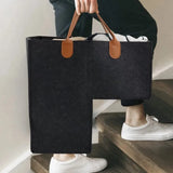 Stair Basket with Handles Premium Felt Staircase Baskets for Carpeted and Wooden Stairs Stair Storage Organizer for Home Decor