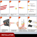 220PCS 10 Sets 5 Pin Electrical Connector ‎Plug 5 Way Automotive Connect Male Female Terminal Wire Connectors Waterproof Set