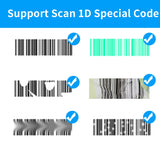 32-Bit CMOS Black A4 Mini Wireless USB Interface Portable 1D 2D QR Barcode Scanner with Wearable Ring Scanning Stock