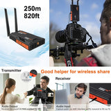 BOVBOX WL009 250m Wireless Video Transmission System HDMI Extender Wireless Display Adapter for Camera Live Streaming PC To TV