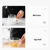 Portable Electric Milk Frother 3 Speeds USB Rechargeable Stainless Steel Silent Handheld Foam Maker for Coffee Egg Beverage
