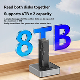 GW-M2 20Gbps Two Bay SSD Docking Station Dual Bay Offline USB C To NVME PCIE Docking Station One-Key Offline Clone SSD Dock US P