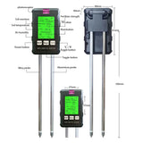 6 in 1 Soil Tester PH Meter Sunlight Ambient Humidity Temp Soil Moisture Tester Nutrient Fertility Detector Garden Soli Analyzer