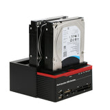 2.5/3.5" SATA IDE HDD Docking Station Offline Clone HDD External Enclosure USB 3.0 Hub MS/M2/XD/CF/SD/TF Card Reader