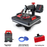 29*38CM 8 in 1 Combo Upgrade Heat Press Machine 360° Rotation Sublimation Printer Cap Shirt Mug Plate 2D Heat Transfer