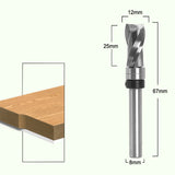 Bearing Ultra-Perfomance Bit Top Beari Spiral Router Bit 12mm End Mill 8mm Shank 25mm Length CNC Router Bit Woodworking Tool