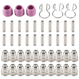 -46PCS For SG-55 AG-60 WSD-60 Plasma Cutter Consumables Kit Plasma Cutting Torch Tip Nozzles Electrodes Shield Cap 1.0Mm