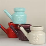 350Ml Ceramic Neti Pot Nose Cleaning Pot Durable Leakproof Spout Pot for Nasal Rinsing Nose Washing Men Women, White