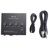 KK-B2-MIC-60 3-Band Equalizer Balanced Mic Preamp Microphone Preamplifier with DC Cable and 6.5mm Cable