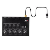 Ultra Low Noise 4 Channel Line Stereo Mixer 4 Input 1 Output DC 5V Mini Audio Mixer For Live Studio Recording