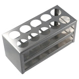 304 Stainless Steel Test Tube Holder Wide Application 10 Hole 2 slots Lab Stand Rack 3 Layer for 26-29.5mm Tubes