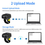 32-Bit CMOS Black A4 Mini Wireless USB Interface Portable 1D 2D QR Barcode Scanner with Wearable Ring Scanning Stock