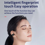 Wireless Ear Clip on Headphone TWS Earphone Single in-Ear HiFi Stereo Touch Control Sports Headset with Mic