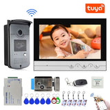 Tuya 9 inch color wireless WiFi screen add Inductive Card Camera doorbell intelligent APP intercom Access Control System