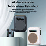 Bluetooth Voice Amplifier Wireless Lavalier Lapel Microphone For Classroom/Yoga/Conference Recording Microphone Beige
