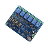 XH-M194 AC/DC12V Time Relay Control Module 5 Channel Timer Relay Switch Time Control Board for Motor/Water Pump/Boiler
