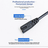 Power Cord With Fuse 1.5M Large 8-Shaped Standard British Style Camera Charger Hong Kong Plug