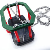 Portable High Back Full Bucket Toddler Swing Seat Green Kid Swing Rubber Outdoor Seat Swings