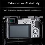 E-Easy To Use-Aluminum Alloy Camera Cage Rig With Cold Shoe Mount For Sony A6000/A6300/A6400/A6500 Cameras