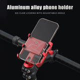 Aluminum Alloy Bicycle Cell Phone Holder Shockproof Cycling Phone Bracket with 6mm Screw Cushioning Pad for Stem/Handlebar Mount