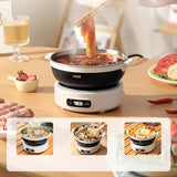 1.2L Portable Electric Cooking Pot Travel Multicooker Split Hot Pot Rice Cooker 304 Stainless Steel Electric Skillt Fried Pan