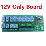 12 Channel DC12/24V NPN Digital Input Output UART RS485 Relay Module Modbus RTU DIN35 Rail Box Board for Machine Control PLC PTZ