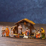 2025 New Christmas Nativity Set Holy Family Resins Figurine Statue with Stable Miniature Christmas Nativity Scene Sculptures