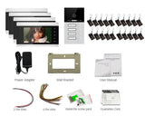 Tuya Smart 4-Unit 7Inch Monitor Screen Apartments Intercom Video Doorbell with RFID Card APP Unlock 4 Wired 1080P Wide angle