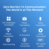 142 Languages AI Offline Translation Machine Takes Photos Translates Simultaneous Interpretation Meeting Recording