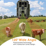 A280W 64MP WIFI Wildlife Game Trail Camera Photo Traps wtih No Glow LEDs 120 Degree Wide Detection Angle, App Settings