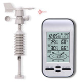 Wireless Anemometer Wind Sensor LCD Home Weather Station Clock Wind Speed Direction Chill Temperature Humidity Meter
