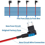 Add-a-Circuit Fuse Tap Adapter 4 Types 12V and Fuse Kit 15AMP, Fuse Tap with MICRO2 Mini Standard and Low Profile,  for Trucks