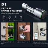 Tuya Blue-tooth Aluminum Alloy Electronic Cylinder Work With Fingerprint and Keycard TTlock Optional