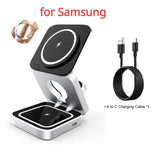 Travel Magnetic Wireless Charging Station 3 in 1 for IPhone 15 14 13 12 Pro/Max,Apple Watch 8, AirPods 3/2,Foldable Phone Hold