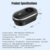 20M Bluetooth Remote Control Mini Multifunctional Camera Wireless Shooting Controller for DJI Action6/5/4/Osmo 360/Insta360