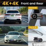 New 4K+4K front and rear dual recording supports GPS track high-definition night vision driving recorder