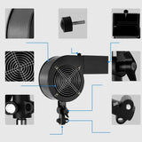 With Stepless Speed Adjustment - Model CF-01, Professional Studio Photography Hair and Fabric Wind Machine