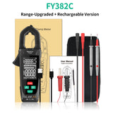 MASTFUYI FY382C Smart Clamp Meter 600A Current Voltage High Precision 6000 Counts Digital Multimeter Tester Tool for Electrician